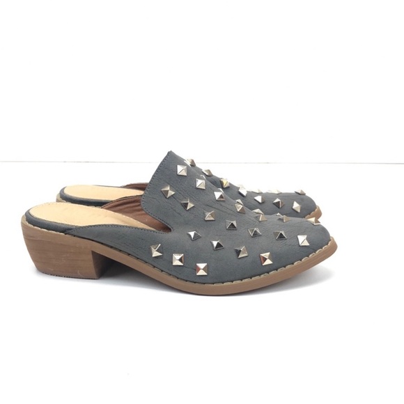 Mi.iM Stuart Vici Gray Studded Loafers - Picture 2 of 9